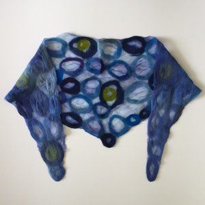 Hand made lightweight felted wool scarf